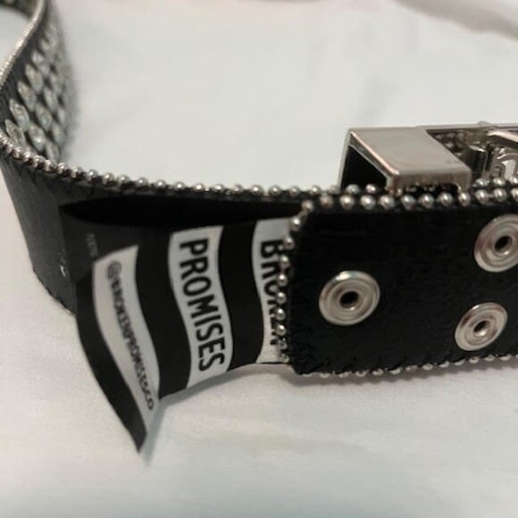Broken Rhinestone Belt Black - Picture 2 of 2